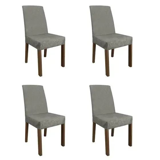  Conjunto 4 Cadeiras Para Sala De Jantar No Bege
