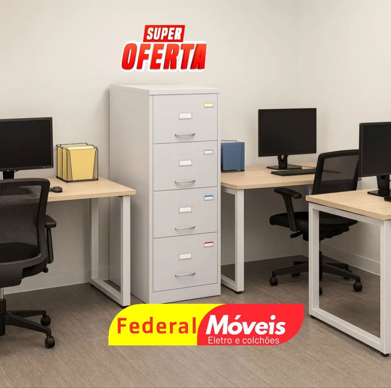 Arquivo em Aço Novo - Compacto e prático 60cm!