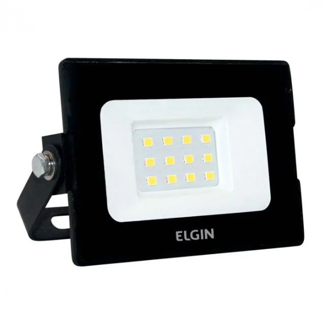 Refletor Led 10w 10x6cm 6500k Branca Fria Preto Bivolt (Entrega Grátis)