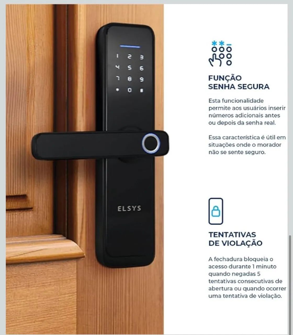 Fechadura digital wi-do de embutir ELSYS 