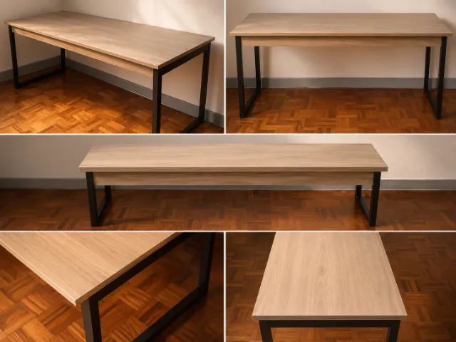 Mesa de Jantar 1,35m x 70cm - Estilo Industrial