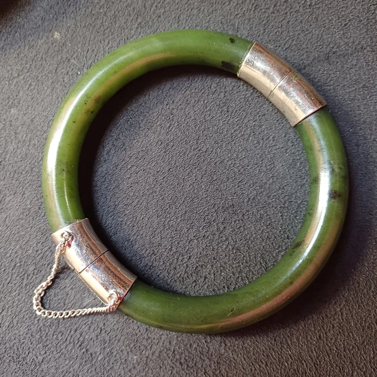 Pulseira de jade natural lapidada  - Foto 2