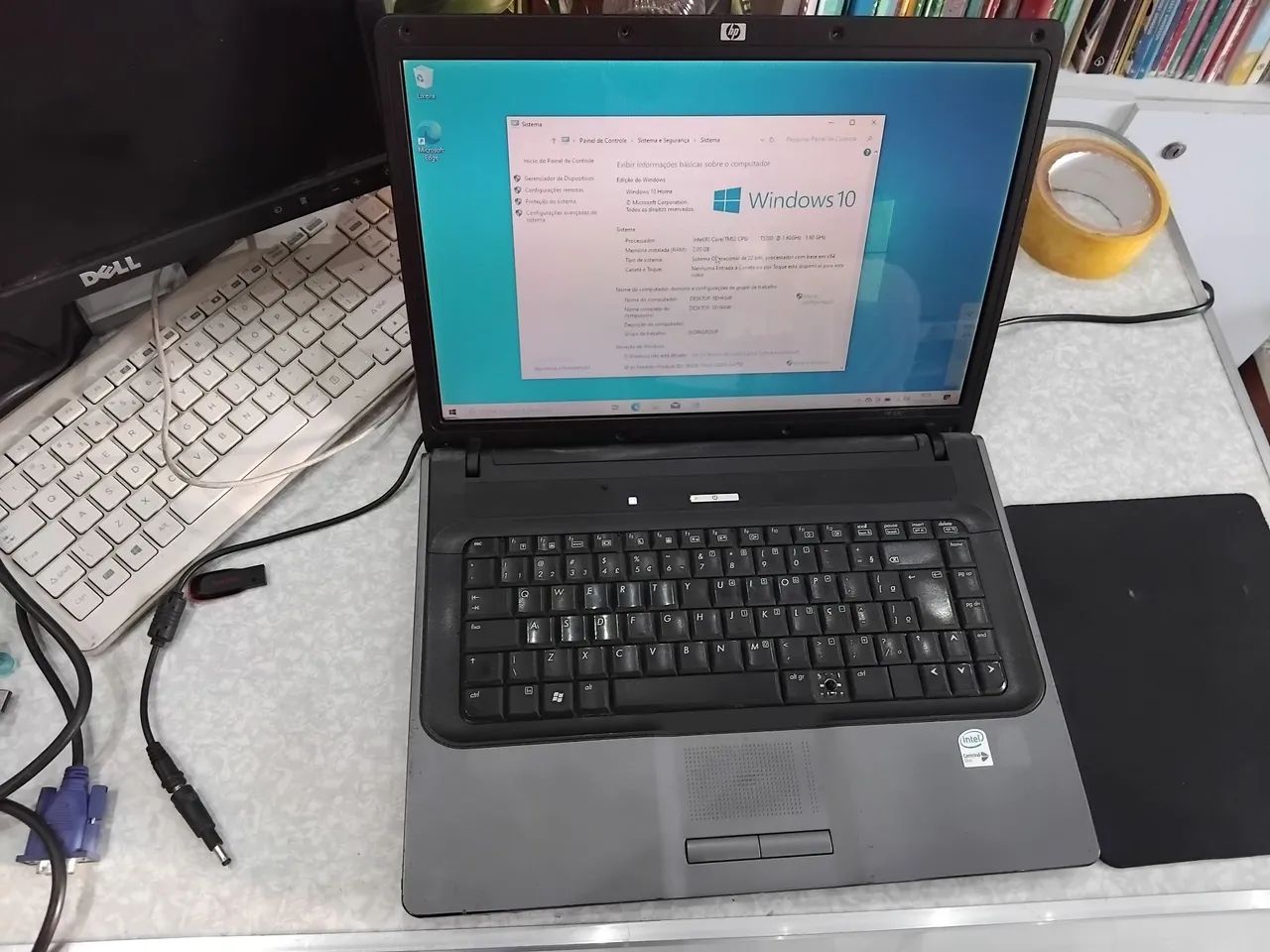 Notebook HP 530 Core 2duo T5200 2gb hd320gb win10 - Foto 5
