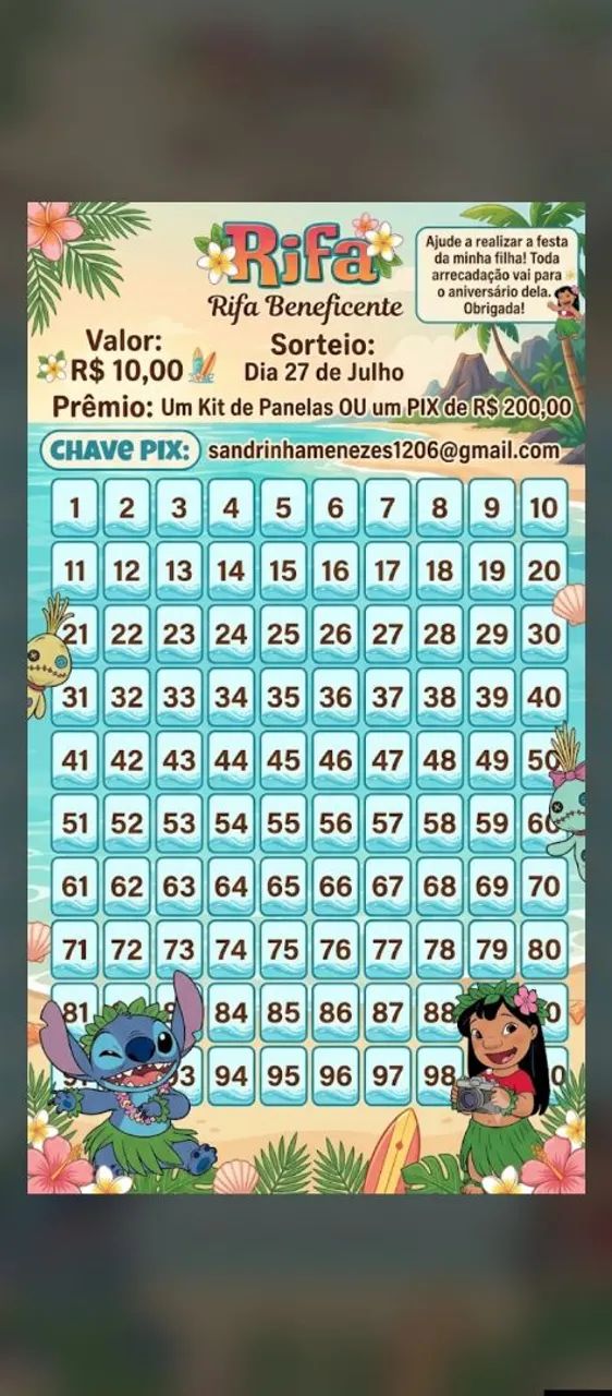 Arrecadação para o (aniversário )da minha filha 