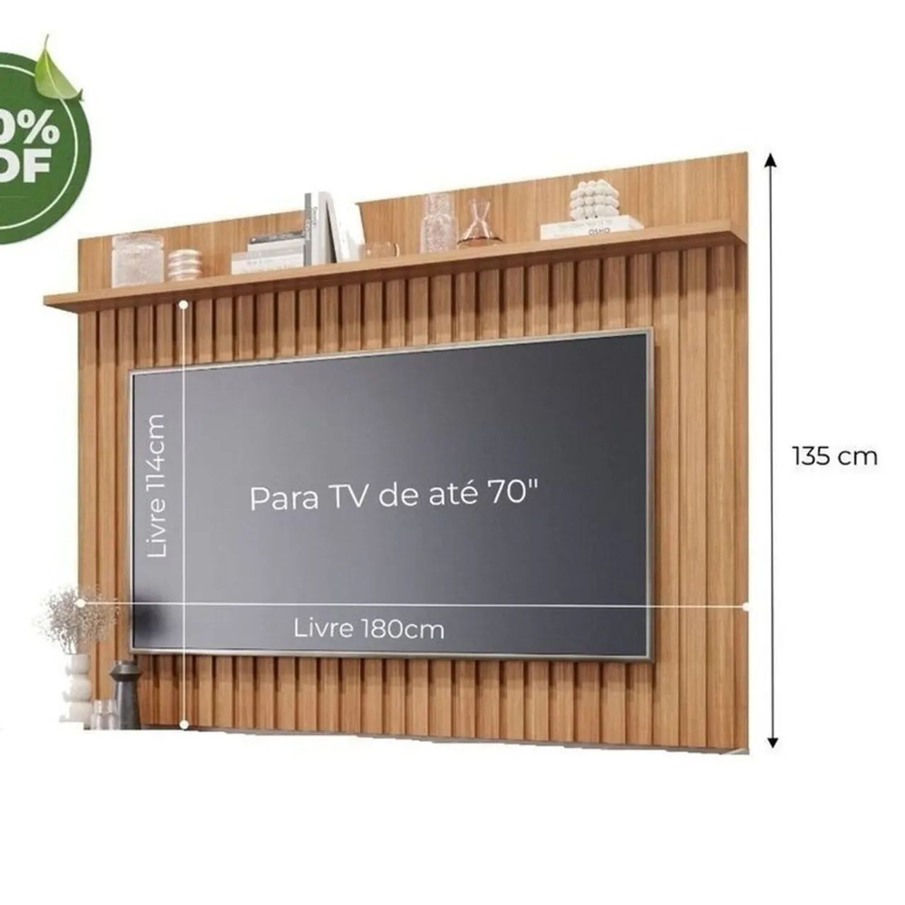 Painel ripado para televisão de até 70 polegadas 1,80 de largura  - Foto 2