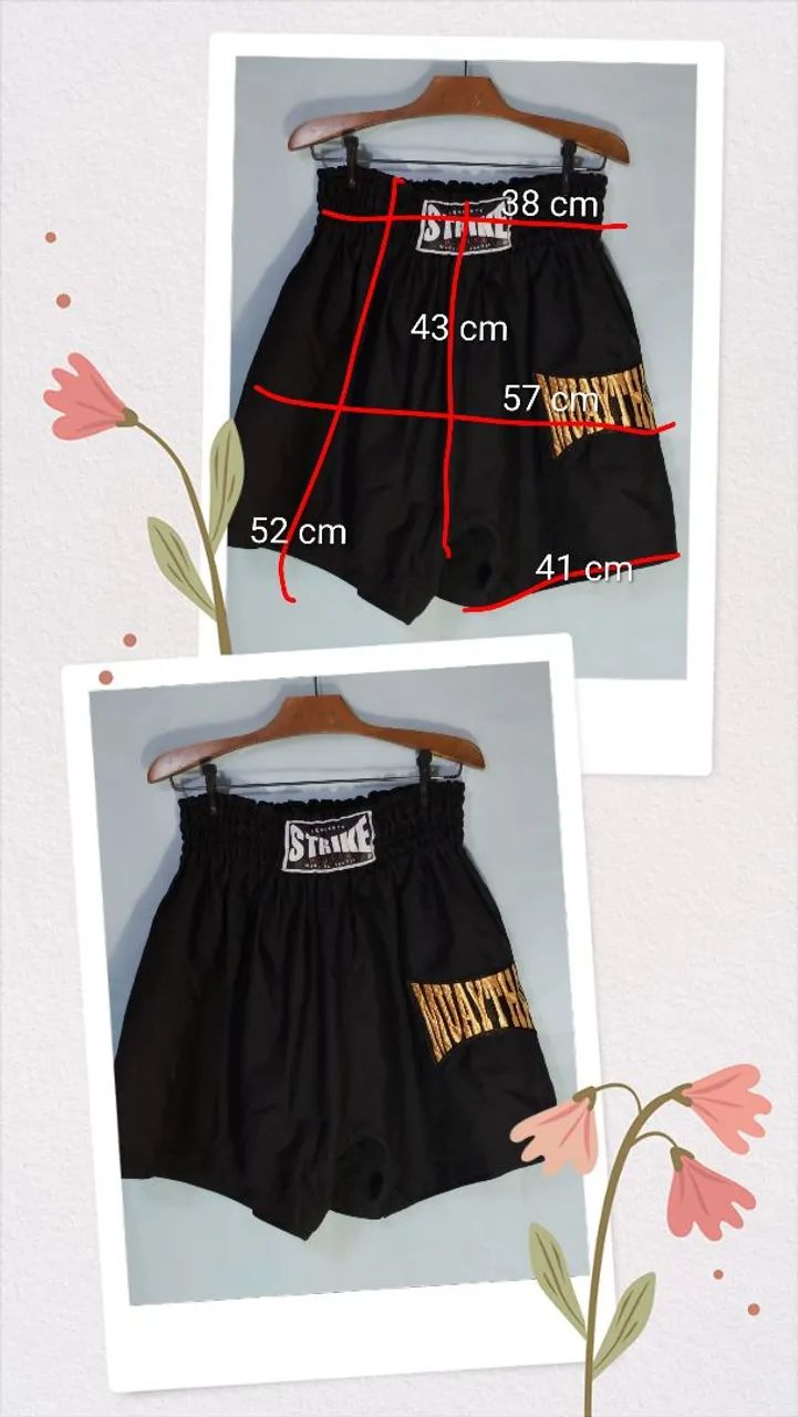 Short Muaytha preto tamanho GG 