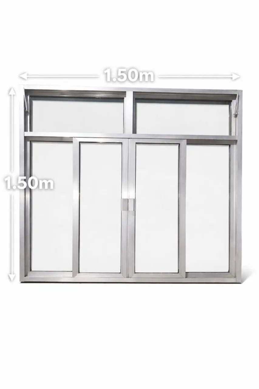 Janela de alumínio 1.50 x 1.50 com vidros e basculante  - Foto 2