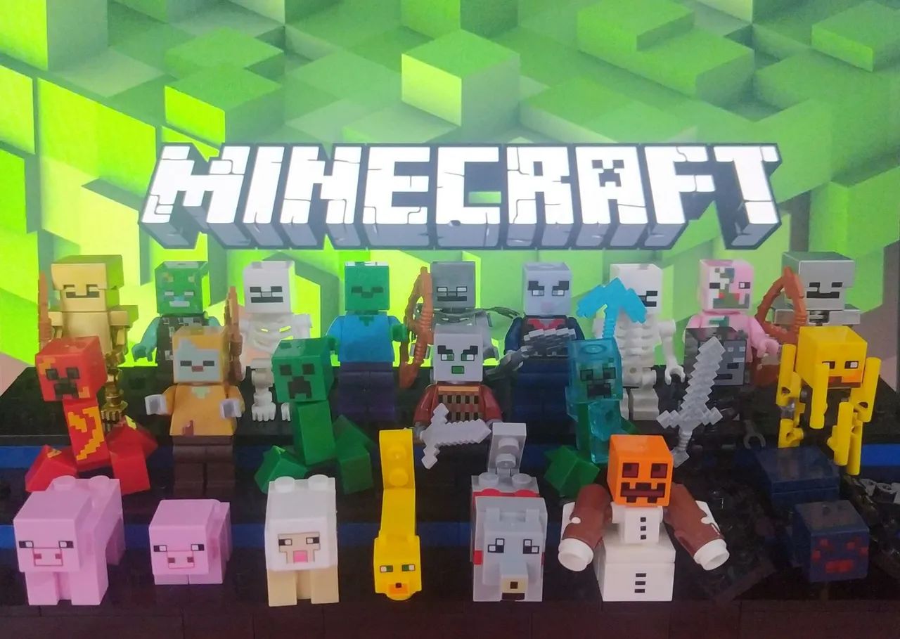 Bonecos e Minifiguras Mobs Minecraft (blocos de montar tipo LEGO)