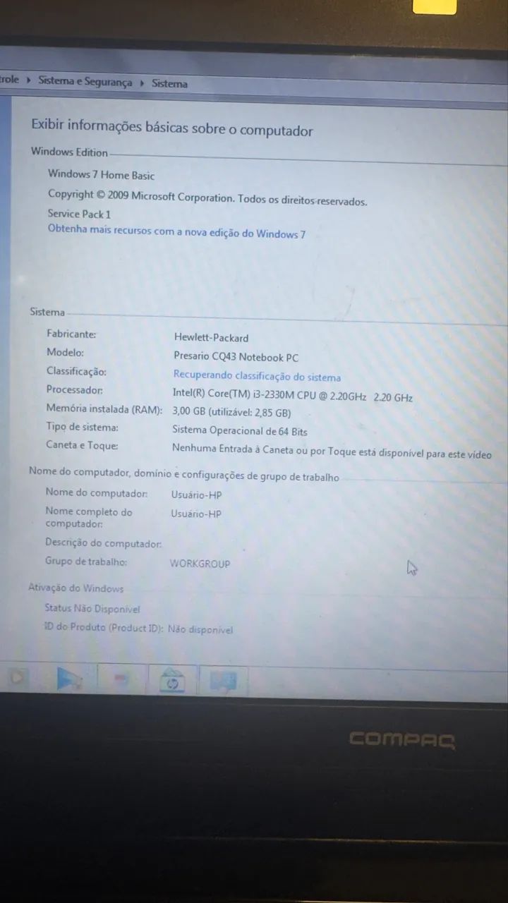 Notebook Compaq CQ43 Intel Core i3 | 3GB RAM | HD 520gb - Foto 4