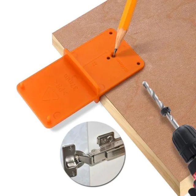 Gabarito para Dobradiça 35mm 40mm Localiza e Posiciona Porta de Armário Jig Prático - Foto 3
