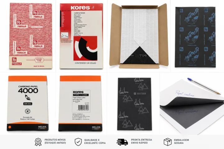 Papel Carbono A4 Preto e Azul 100 Folhas - Diversas Marcas - Foto 2