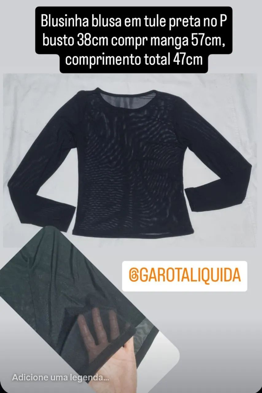 Blusa em tule preta P