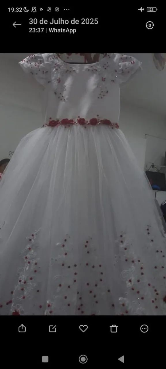 Vestido social infantil branco 