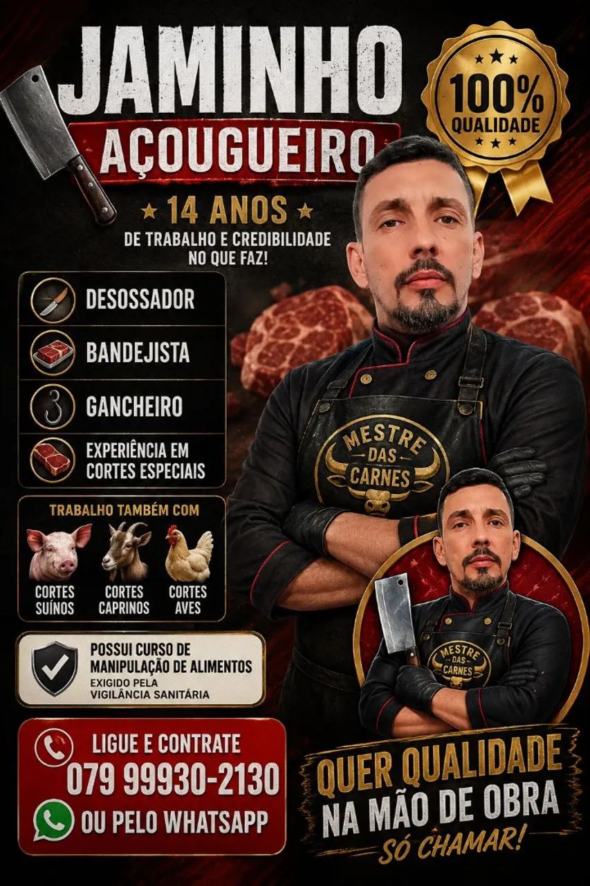 Açougueiro Disponível pra trabalho 