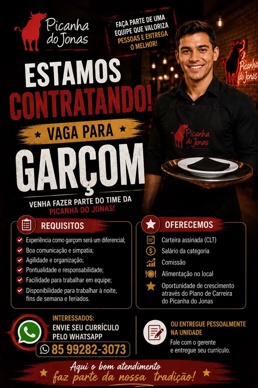 ? VAGA DE EMPREGO - GARÇOM