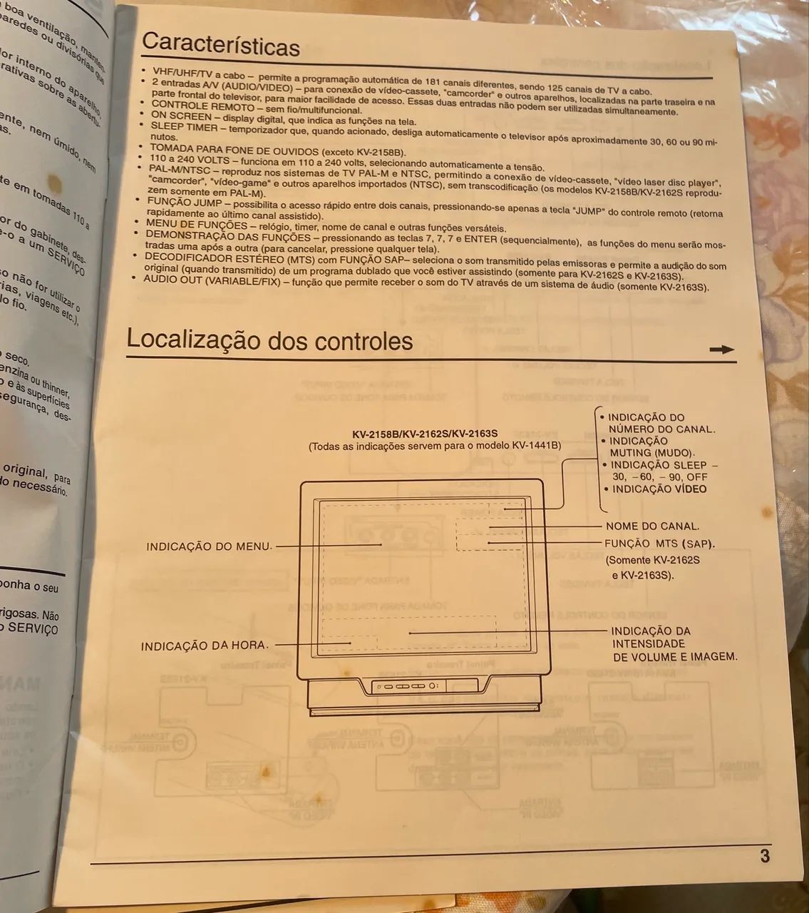 Manual de instruções Sony Trinitron TV em cores  - Foto 3