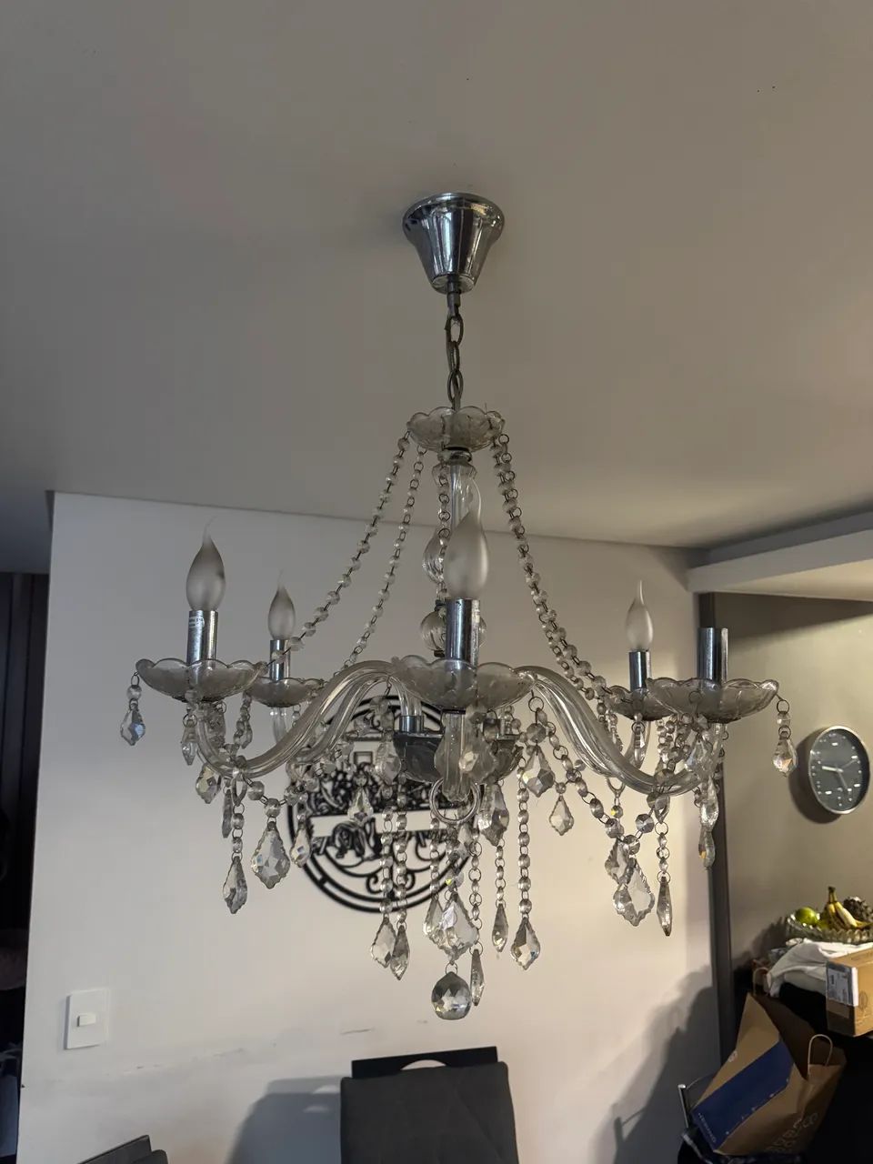 Lustre de Cristal Clássico 5 Braços - Elegante e Sofisticado