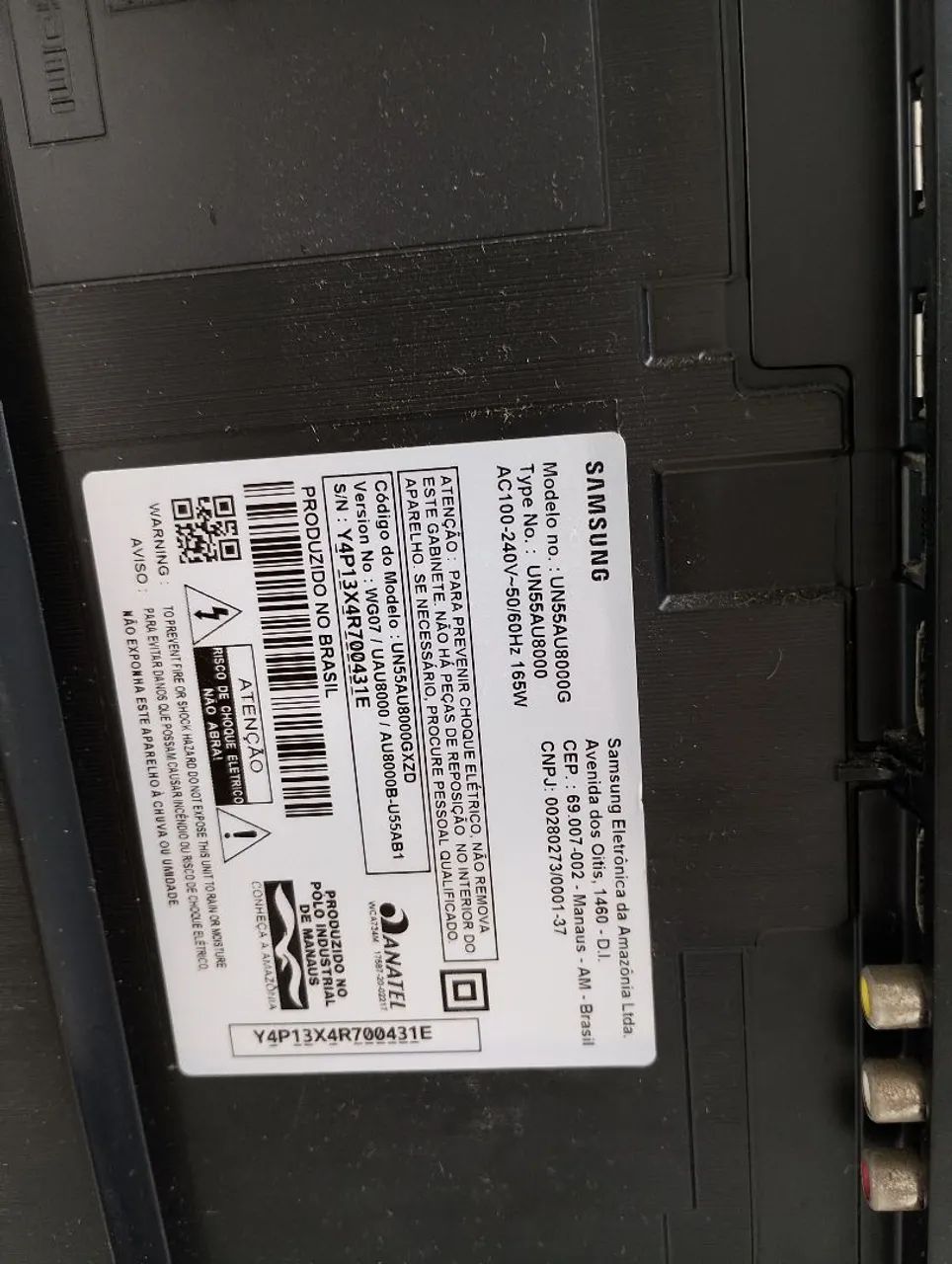 TV Samsung semi nova 55 polegadas está ótima parou derrepente a tela está ótima para vende
