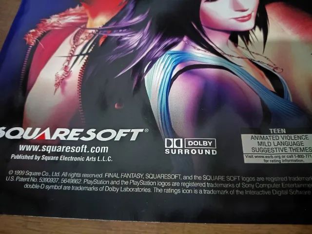 Material de divulgação Final Fantasy VIII  original da época de 1999 poster - Foto 4