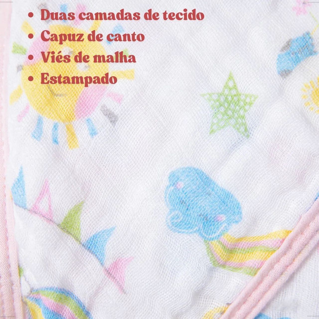 Toalha fralda com capuz  - Foto 4