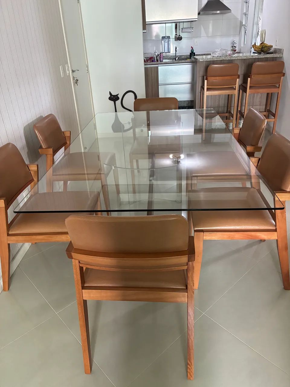 Mesa de jantar retangular em vidro - Foto 2