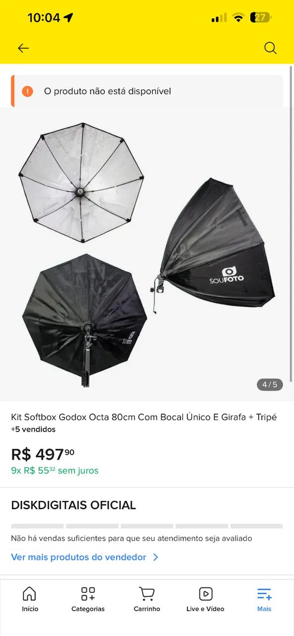 Tripé com softbok 