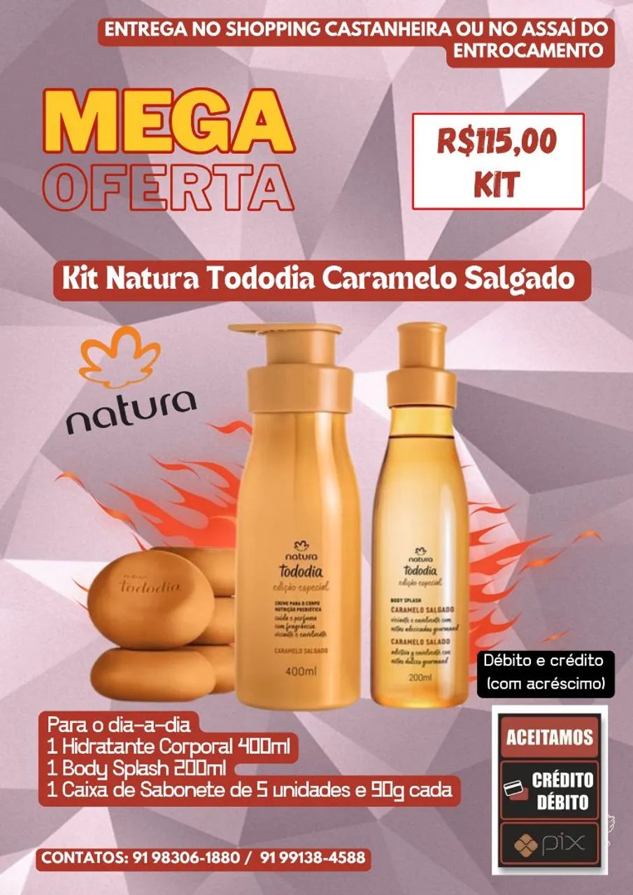 Kit Natura Tododia Caramelo Salgado 