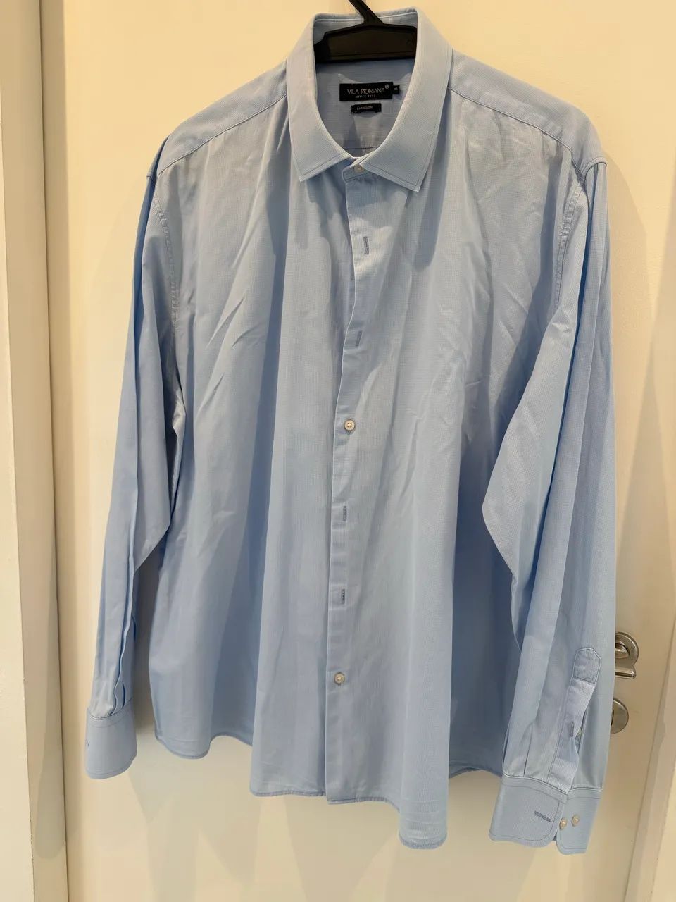 camisa social vila romana azul 45