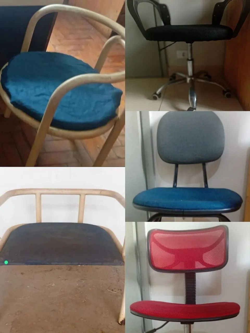 Lote cadeiras de escritório mais banquetas 