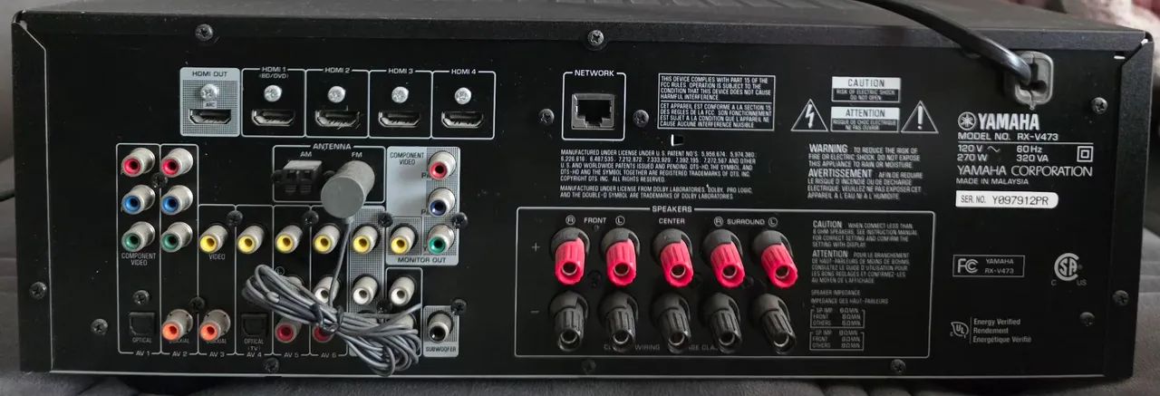 Home Theater Yamaha RX-V473 + Loud 5.0 100W - Aparelhos de Som