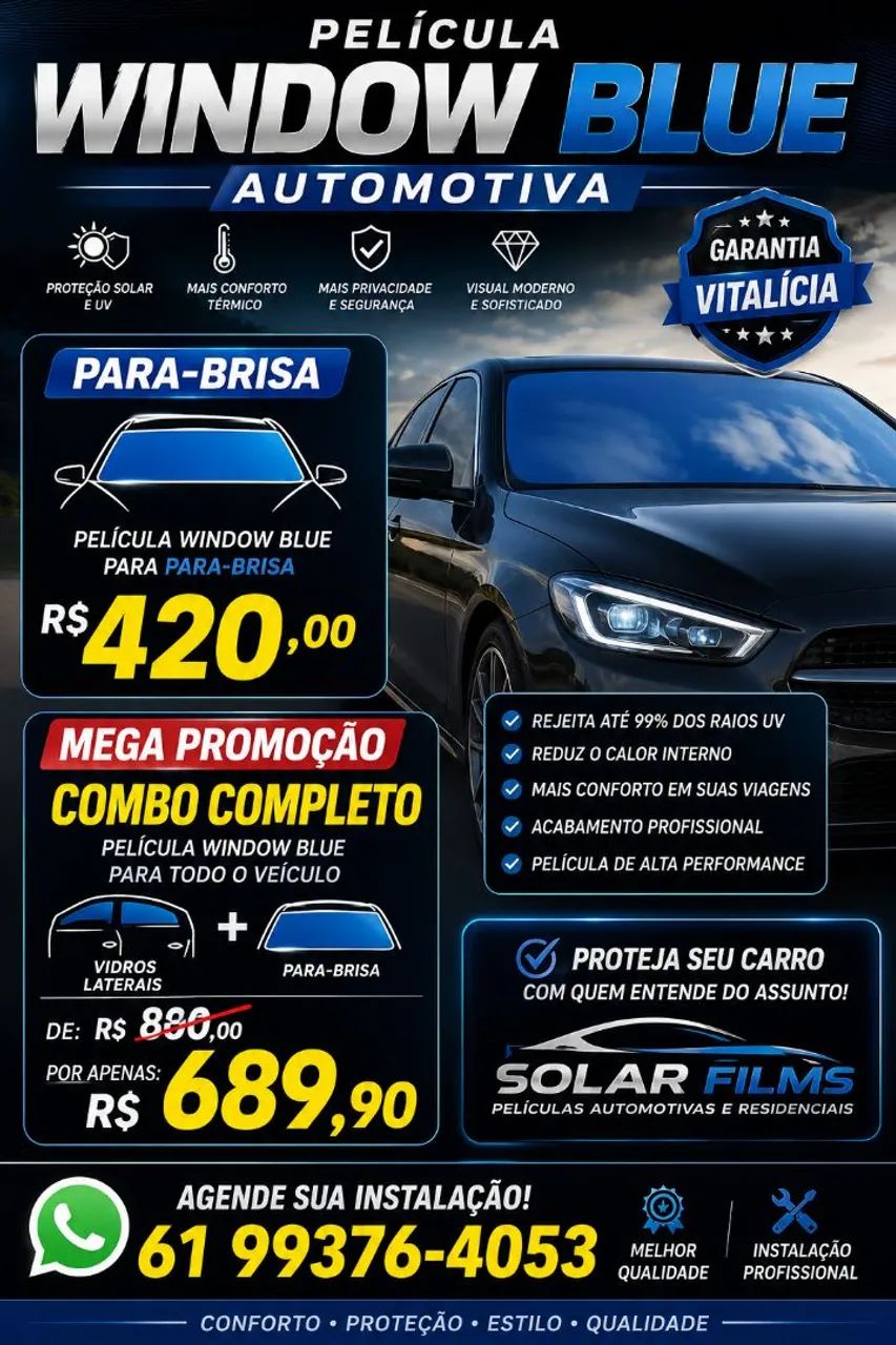 Película Window Blue Automotiva 