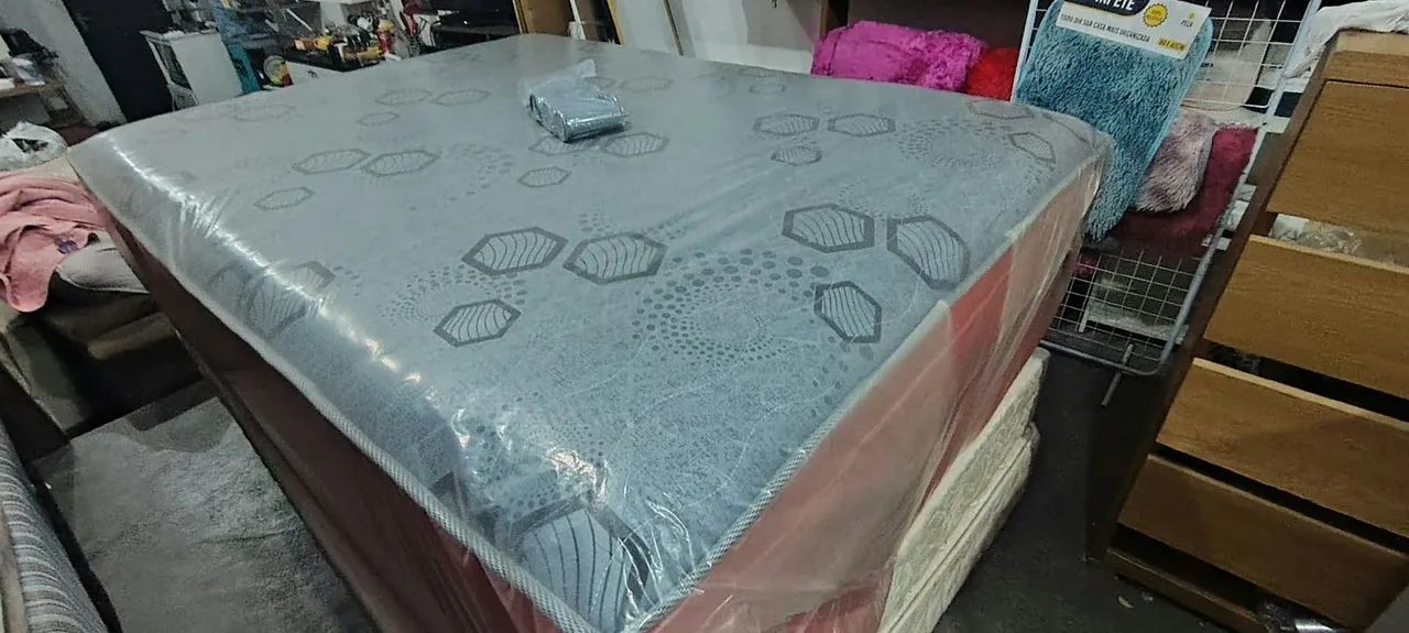 CAMA BOX CASAL ESPUMA D33 NOVA R$650 ENTREGA GRÁTIS  - Foto 4