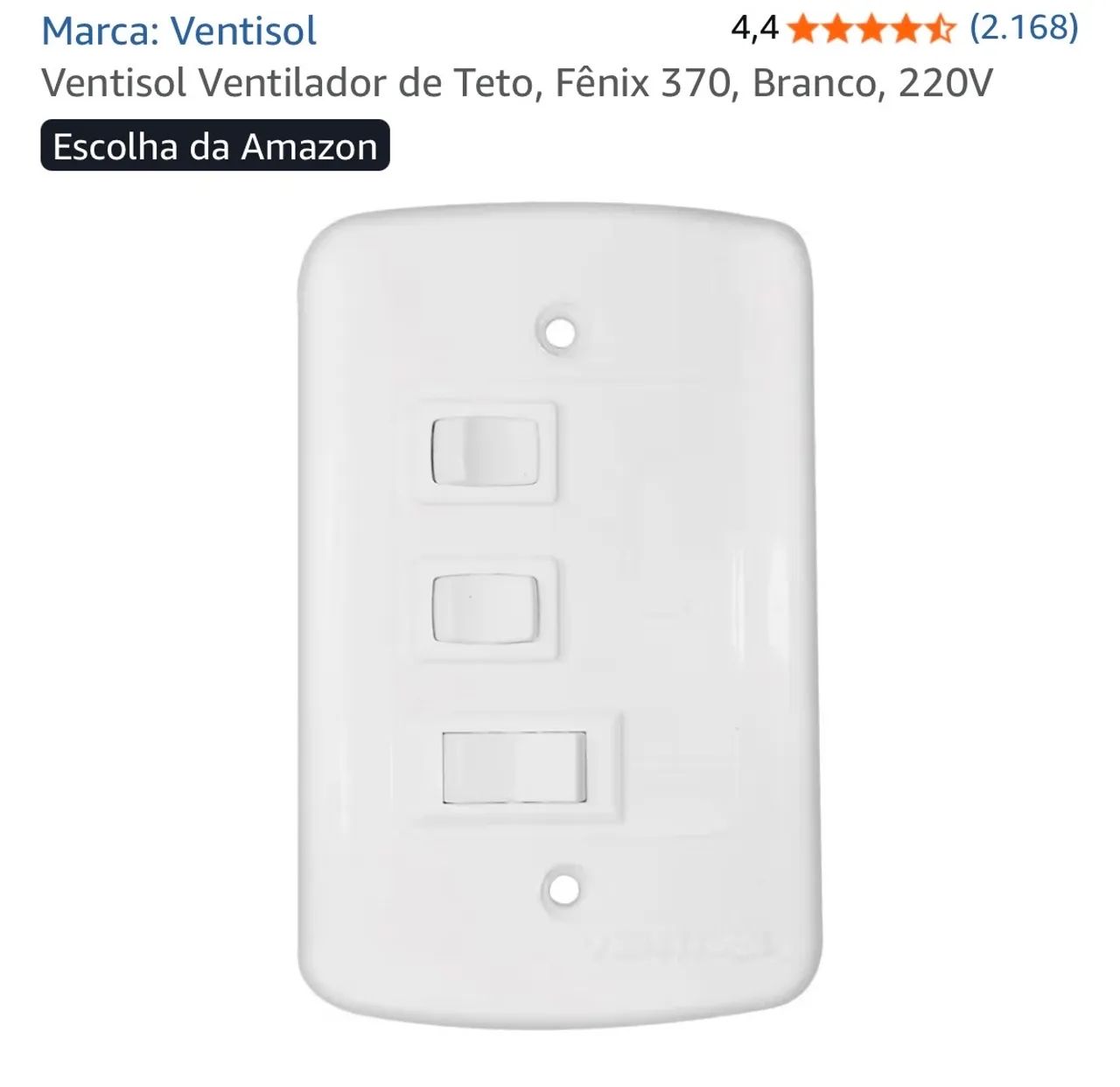Ventisol Ventilador de Teto, Fênix 370, Branco, 220V - Foto 2