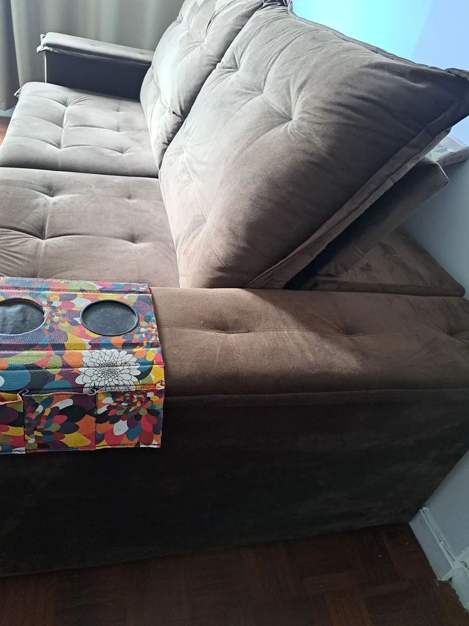 Sofá retrátil-250m marrom-super conservado  - Foto 3