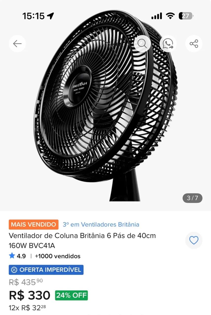 Ventilador de coluna - Foto 2