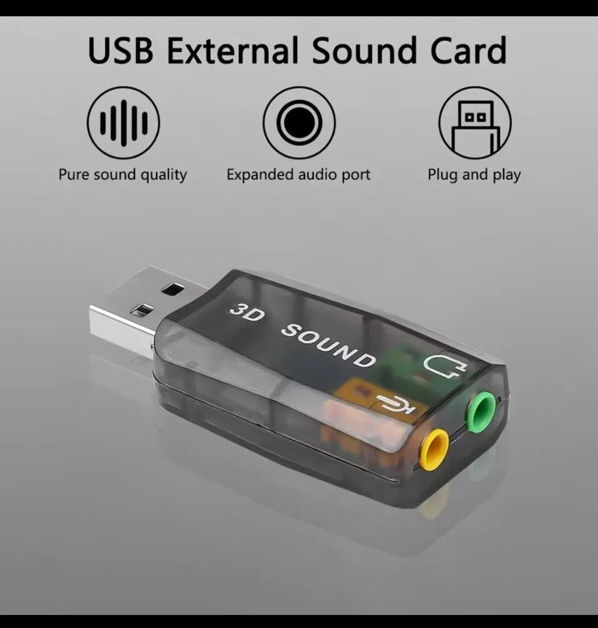 Placa som USB Pc e notebook 