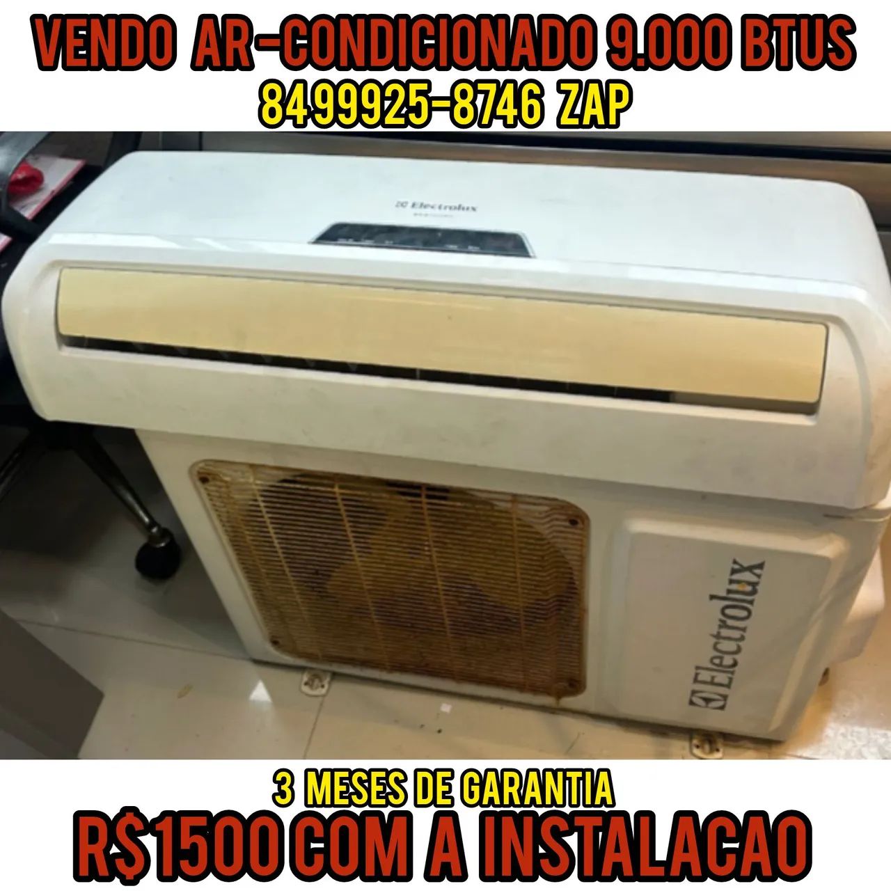 Vendo ar ar condicionado 9.000 BTUs 