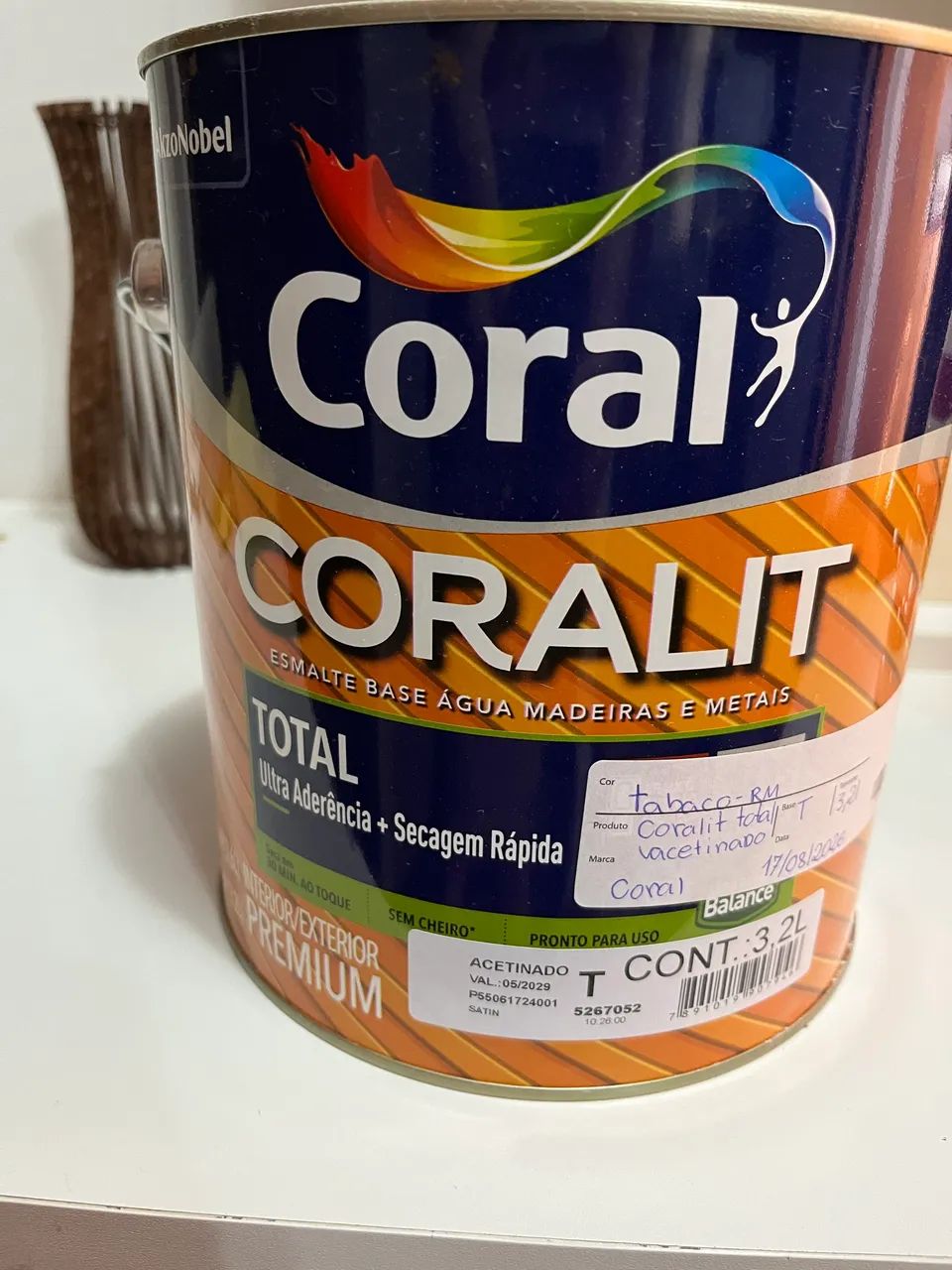 Tinta Tabaco Coralit Esmalte Base Água Madeiras e Metais - Foto 2