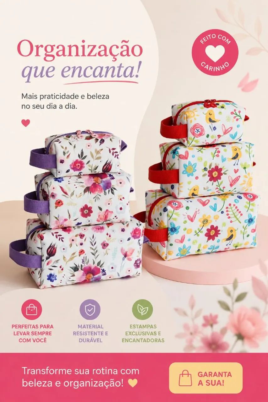 Necessaire 3 tamanhos