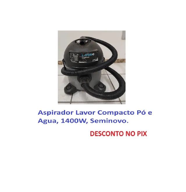 Aspirador  Pó e Agua Compact Lavor 1400W, Seminovo.