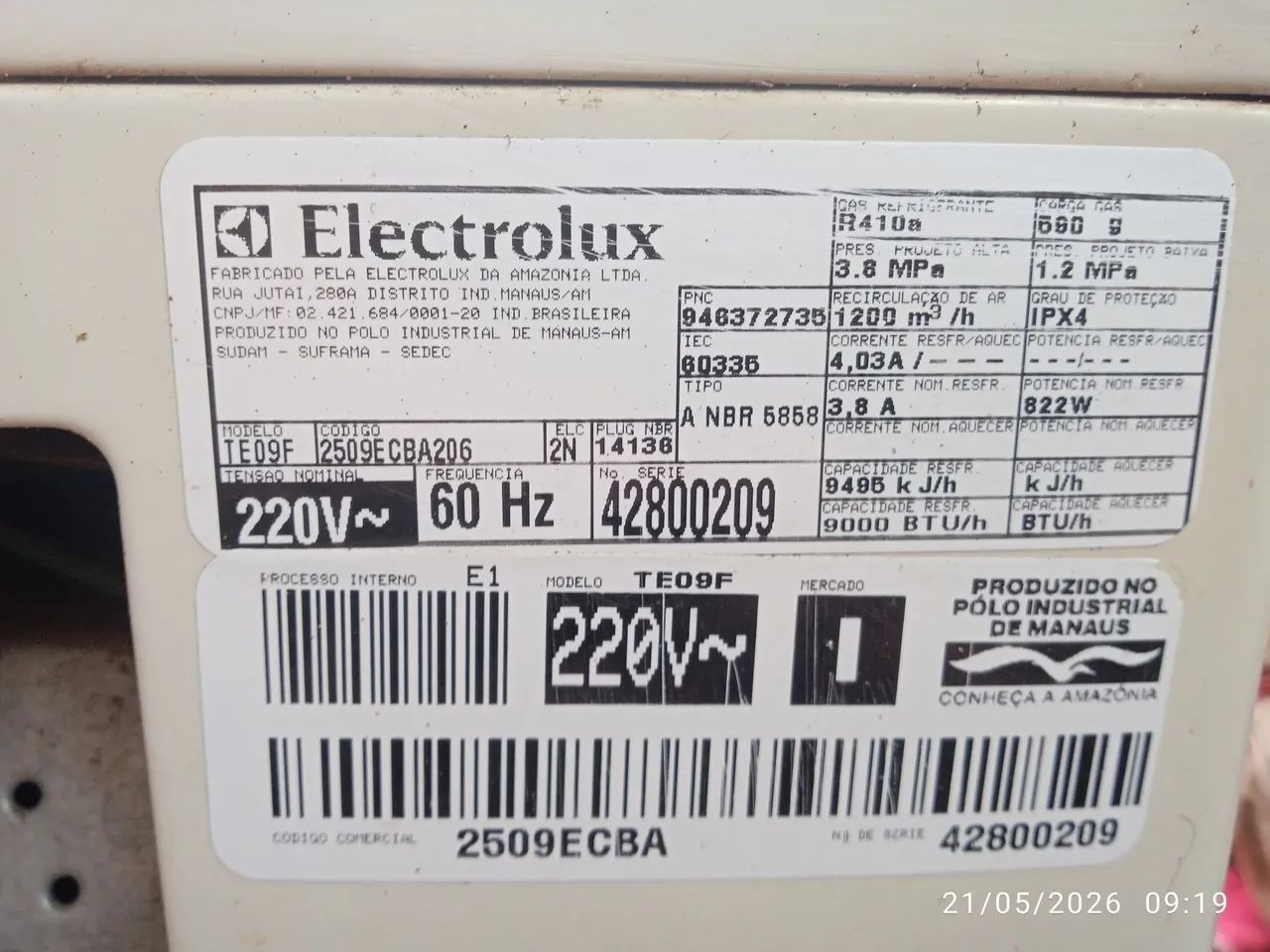 Vende-se Ar condic. Eletrolux  9.000 BTus - Foto 4