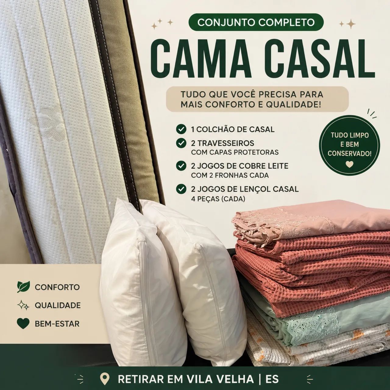 Colchão casal jogo completo  - Foto 2