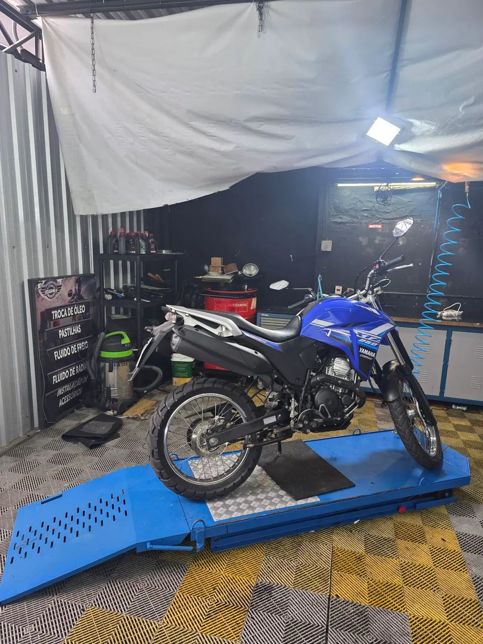 Elevador para moto armário carrinho de ferramentas bancada reservatório de óleo 