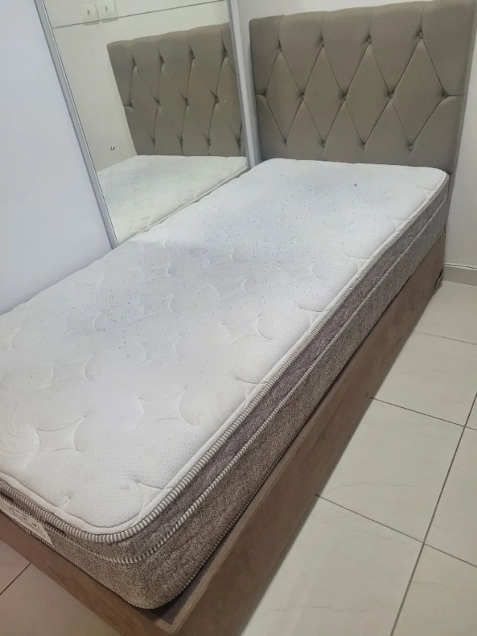 Cama box solteiro com colchão e cabeceira - Foto 3