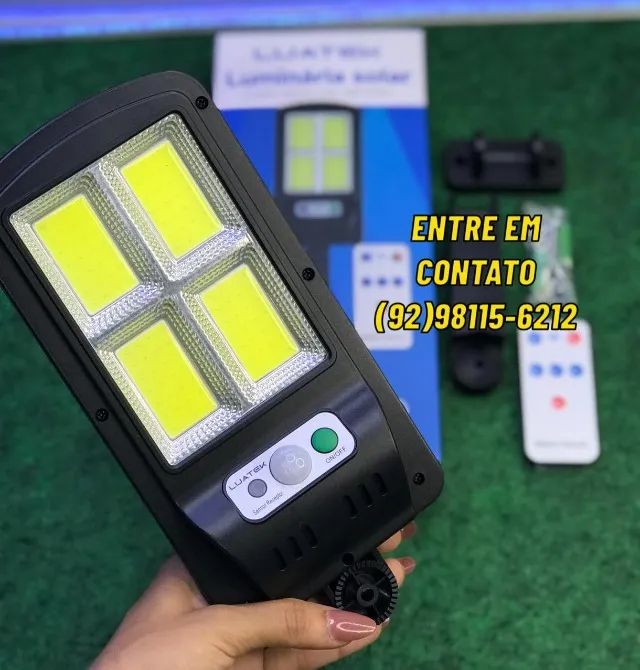 Luminaria Solar Refletor Com Sensor de Movimento - Entrega das 9 até 22hrs