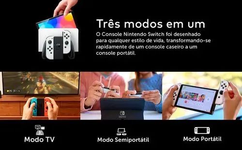 Console Nintendo Switch Oled Bundle Super Mario Bros Wonder Lacrado - Foto 4
