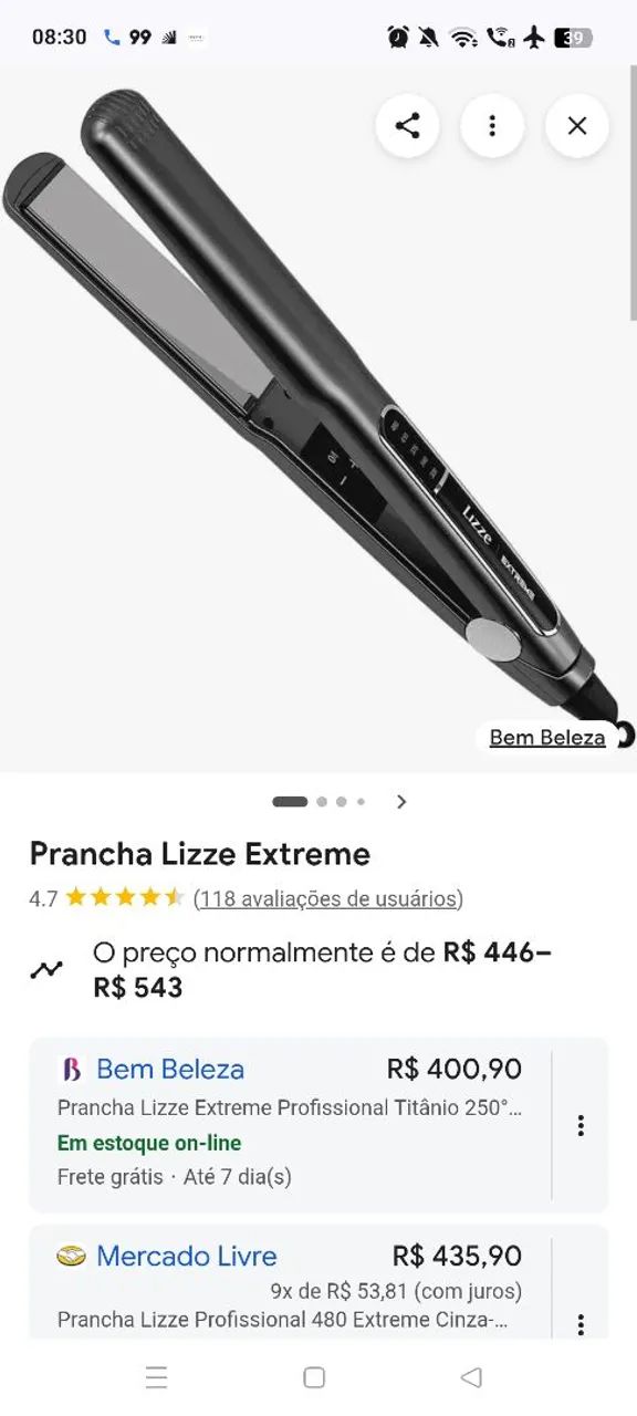 Prancha Lizzy extreme 
