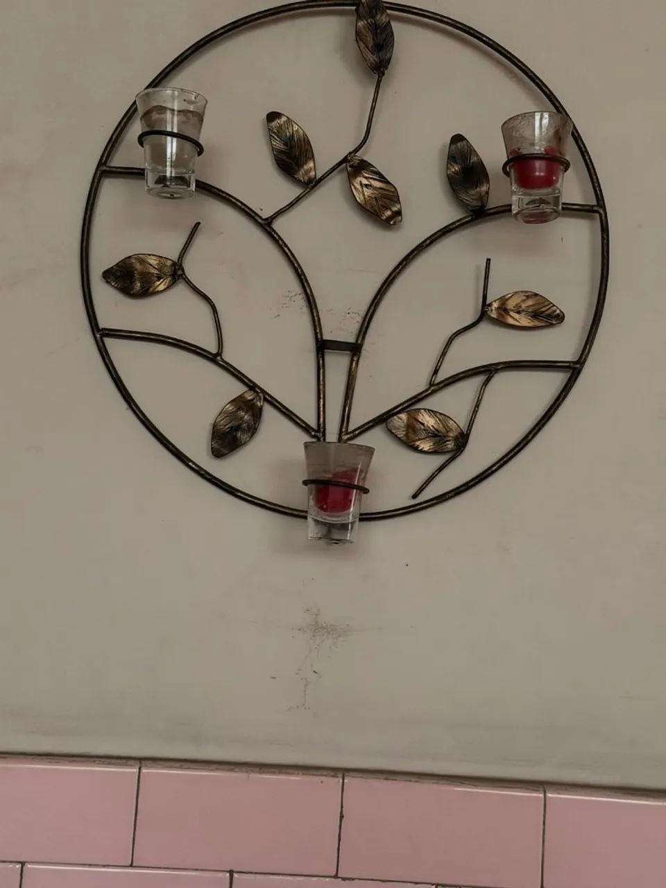 Mandala de parede em ferro  velas - Foto 2