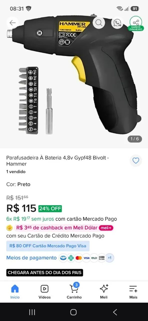 Parafusadeira Hammer - Foto 4