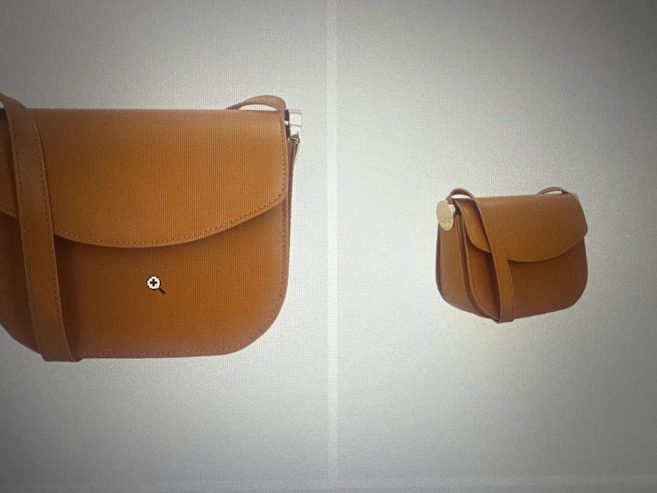 Bolsa nova em couro caramelo com detalhe em metal  - Foto 2